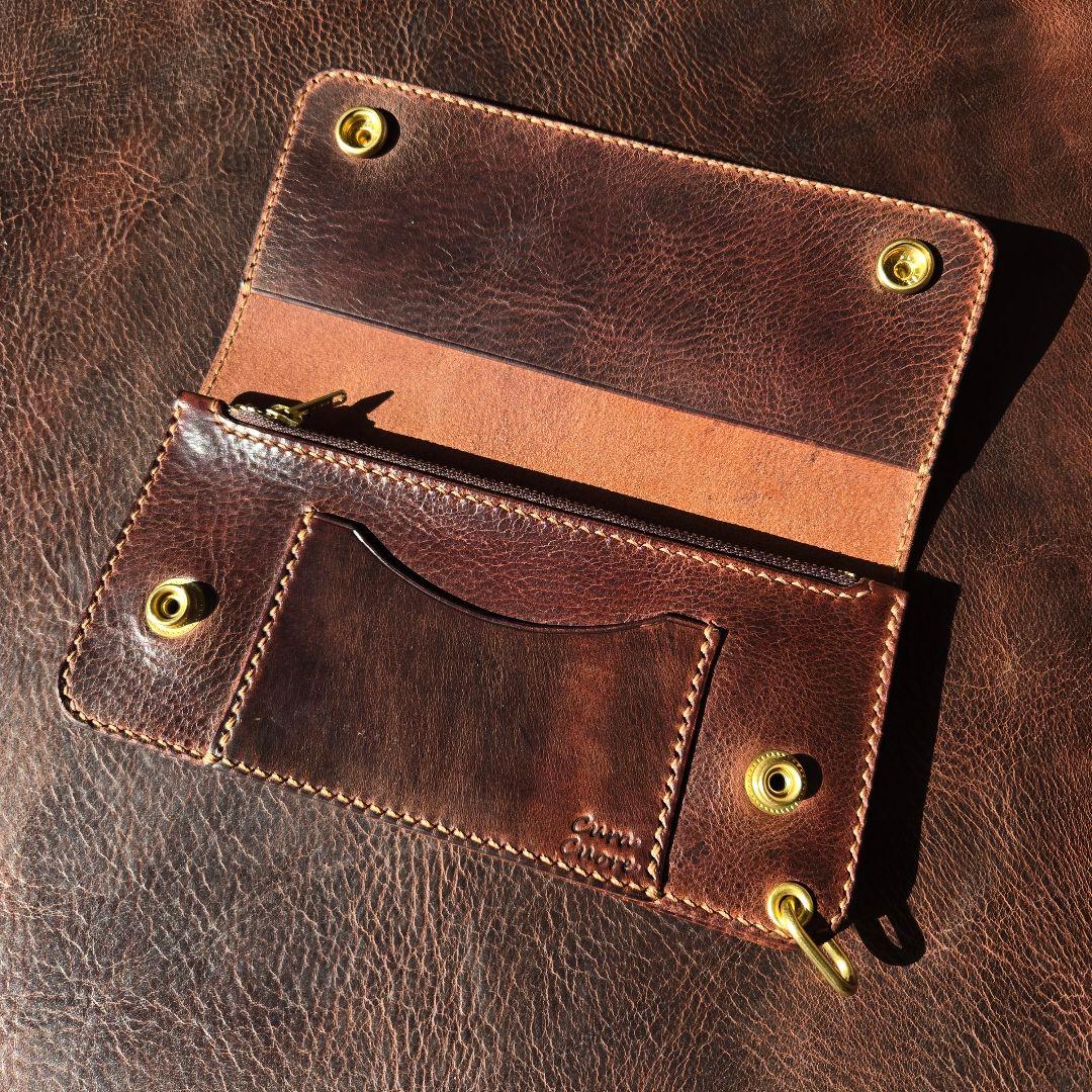 288ロング　トラッカーウォレット イタリアンレザーMARIANO【ブラウン】
