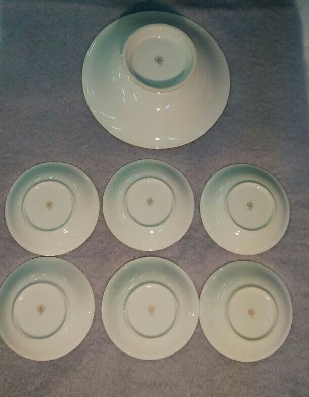 大倉陶園　ブルーローズ大小プレート　7枚セット