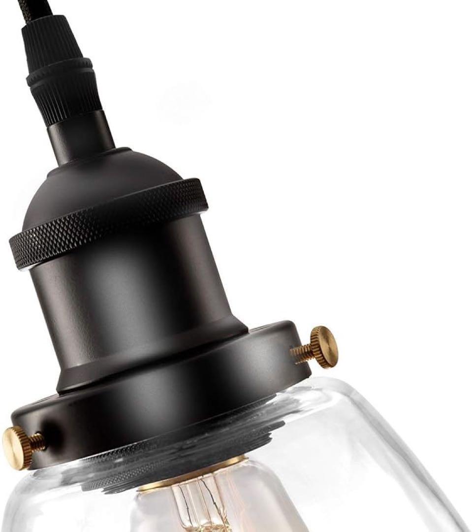 ペンダントライト 3灯セット　金属 ガラス E26 60W