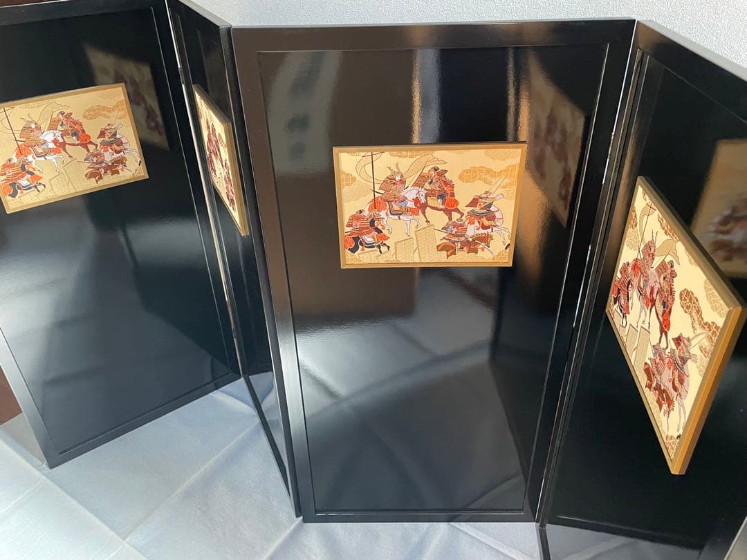 五月人形　黒塗り屏風２８号　展示、倉庫品