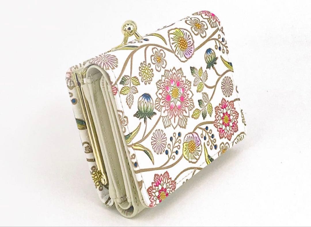 新品未使用 文庫屋大関 ダリアベリーピンク三つ折りミニ財布 定価25300円