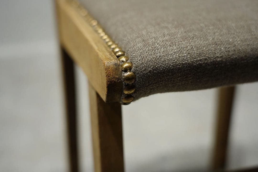 大正時代　小椅子　古木　張替え済み　アンティーク　チェア　ビンテージ椅子