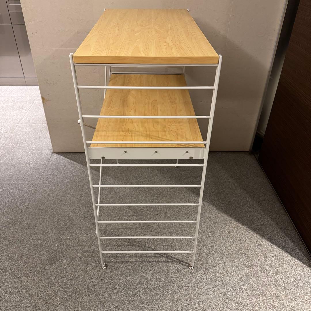 ベルメゾン ダブルワイヤーレンジ台 ナチュラル×ホワイト 幅84cm