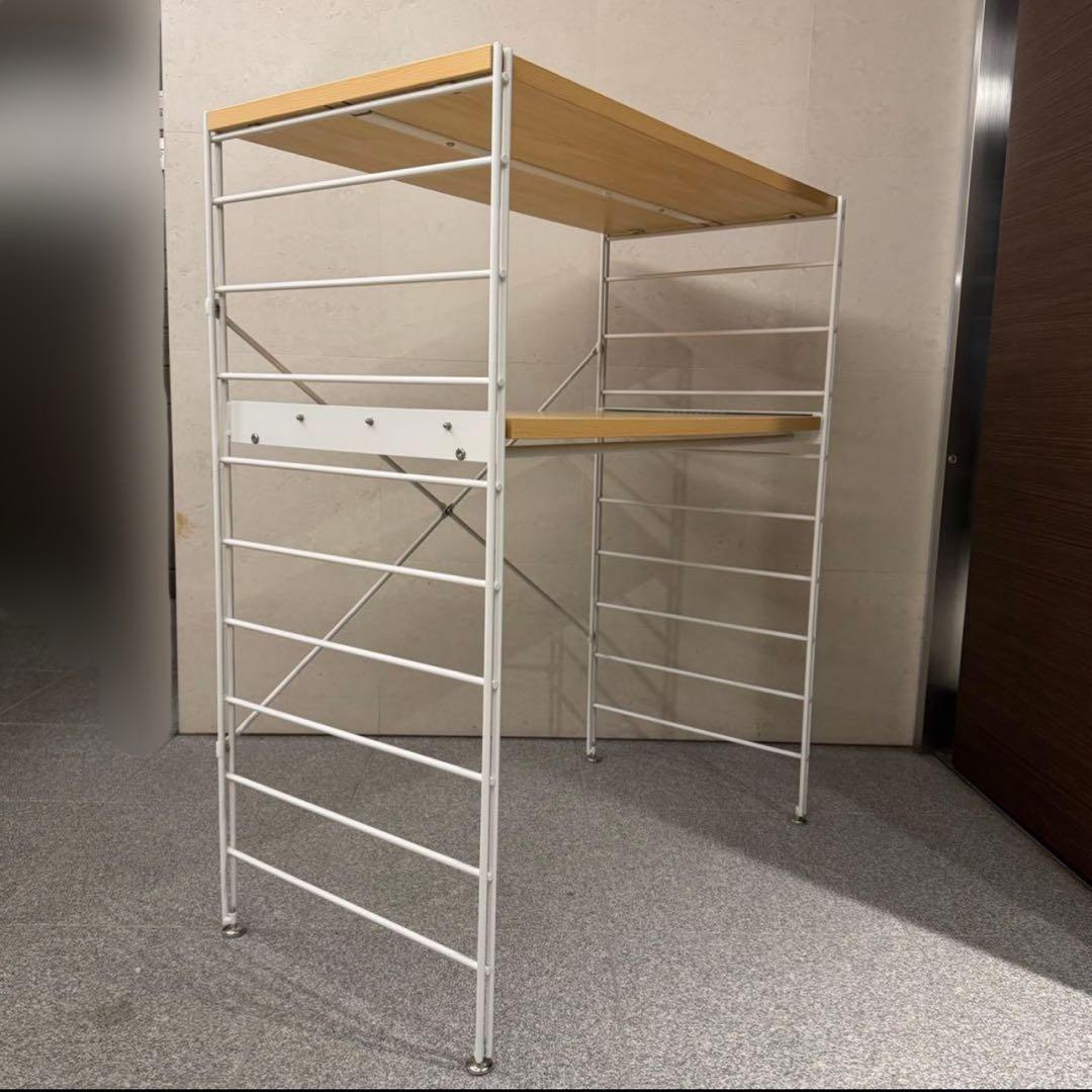 ベルメゾン ダブルワイヤーレンジ台 ナチュラル×ホワイト 幅84cm