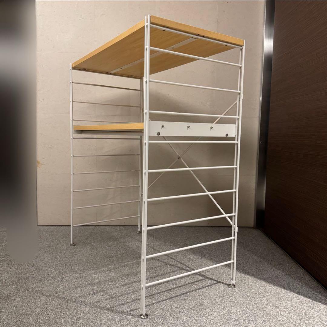 ベルメゾン ダブルワイヤーレンジ台 ナチュラル×ホワイト 幅84cm