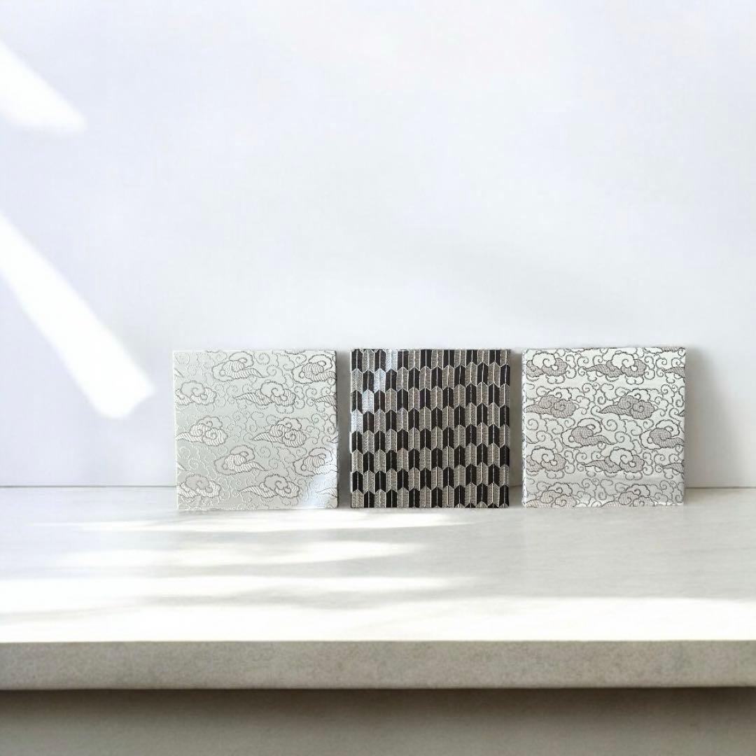 ◼︎005◼︎和柄ファブリックパネル (3セット) 矢絣 瑞雲 和モダン