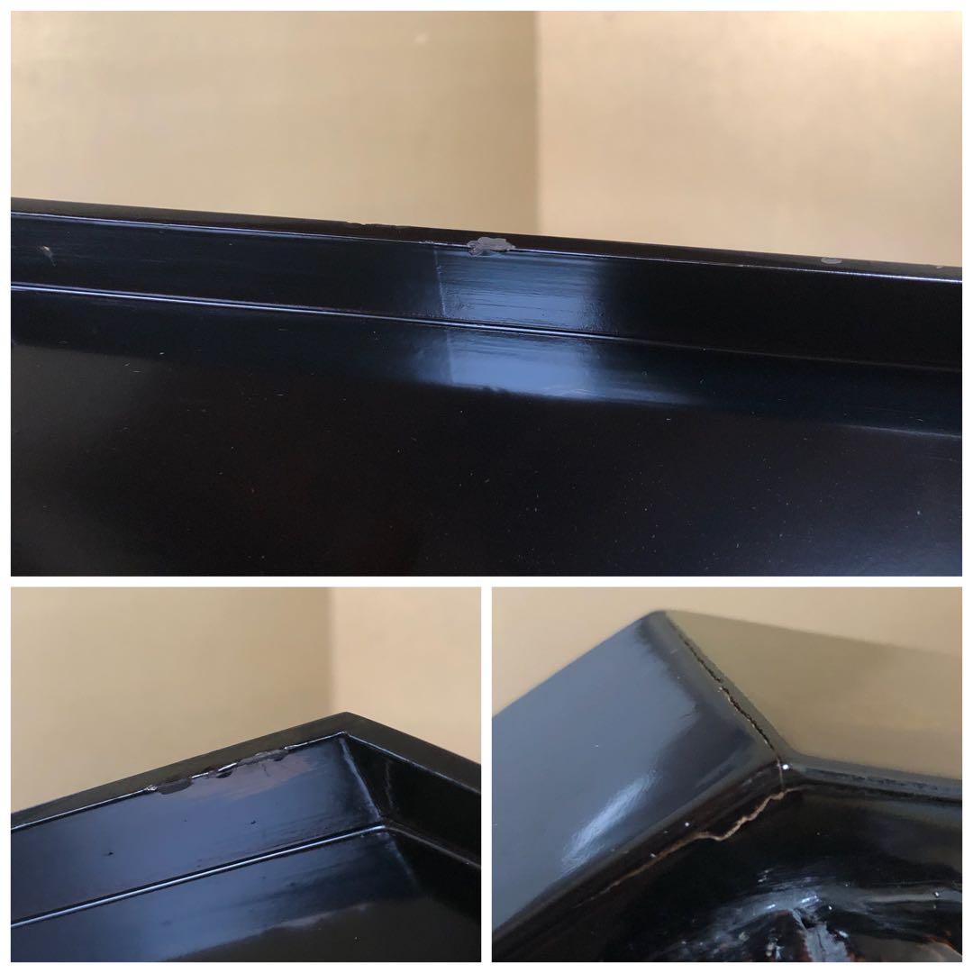 《レ》茶道具 くるみ足 半月折敷膳5客 塗師 寛斎造 共箱 260212け2