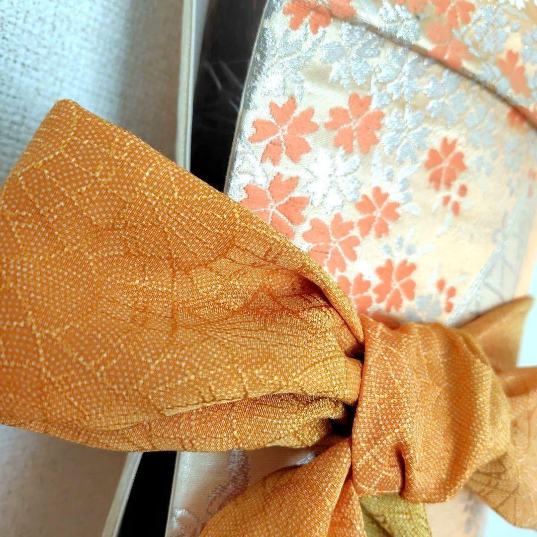 お琴カバー【橙】着物帯 ゆたん油単ハンドメイド 和楽器 正絹 袋帯