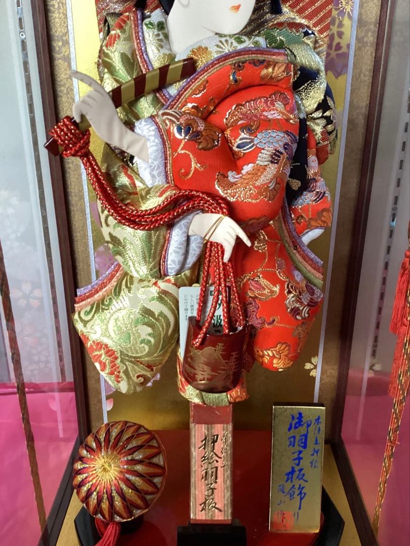 ⑤ 羽子板飾り　本仕立押絵　琴音　隆山作　16号　汐汲