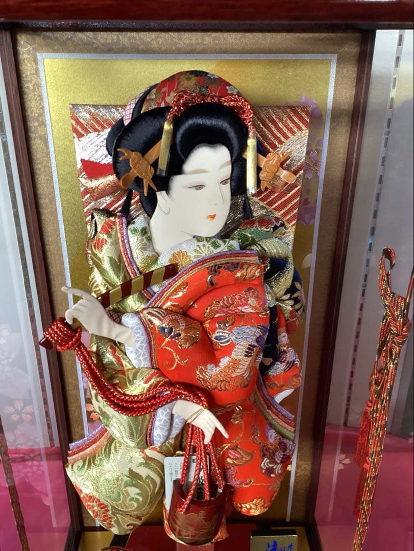 ⑤ 羽子板飾り　本仕立押絵　琴音　隆山作　16号　汐汲