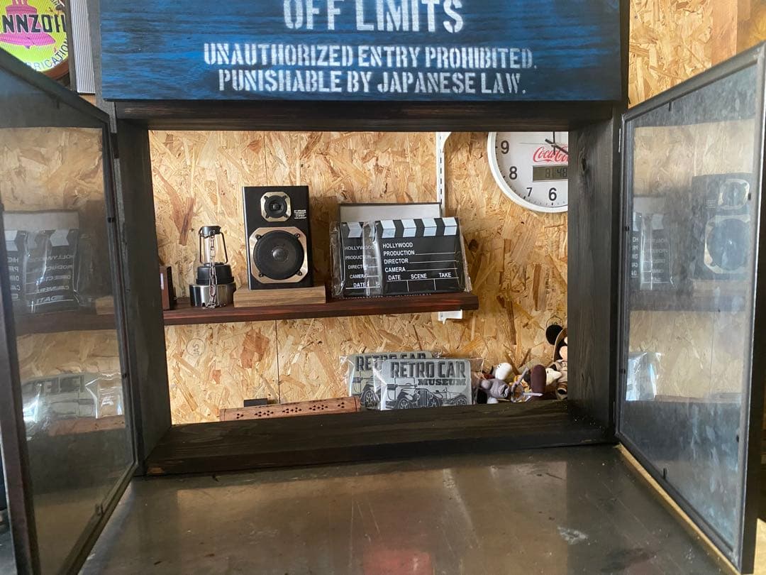 ミリタリー　照明付き　棚　インダストリアル