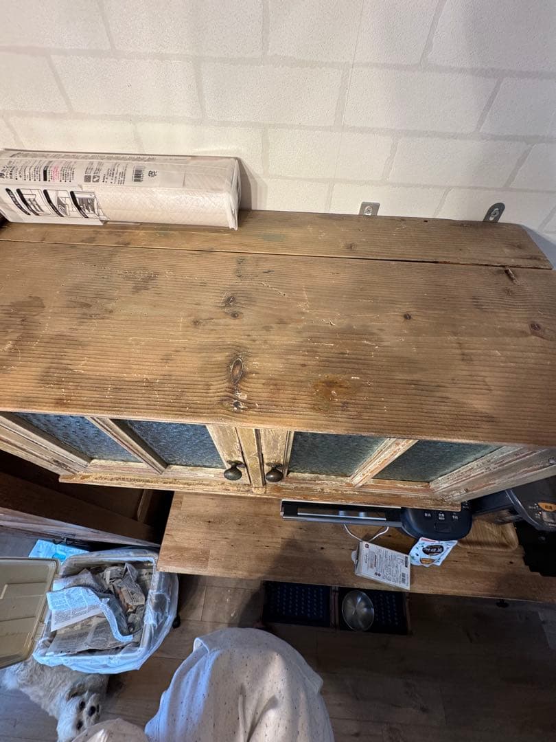 フランス　アンティーク　ウォールキャビネット　ヴィンテージ　ブロカント　シェルフ