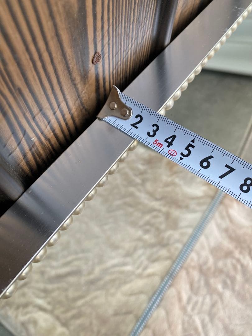 パール付壁掛けミラー　アンティーク　ヴィンテージ　ショップ　サロン　美容室　鏡