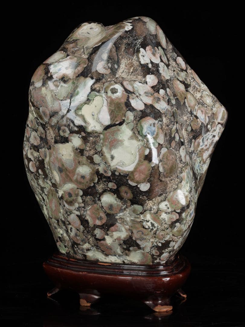 紅梅 梅花石 台付 12.1kg 鑑賞石 自然石 水石 原石 天然石 盆石 飾石