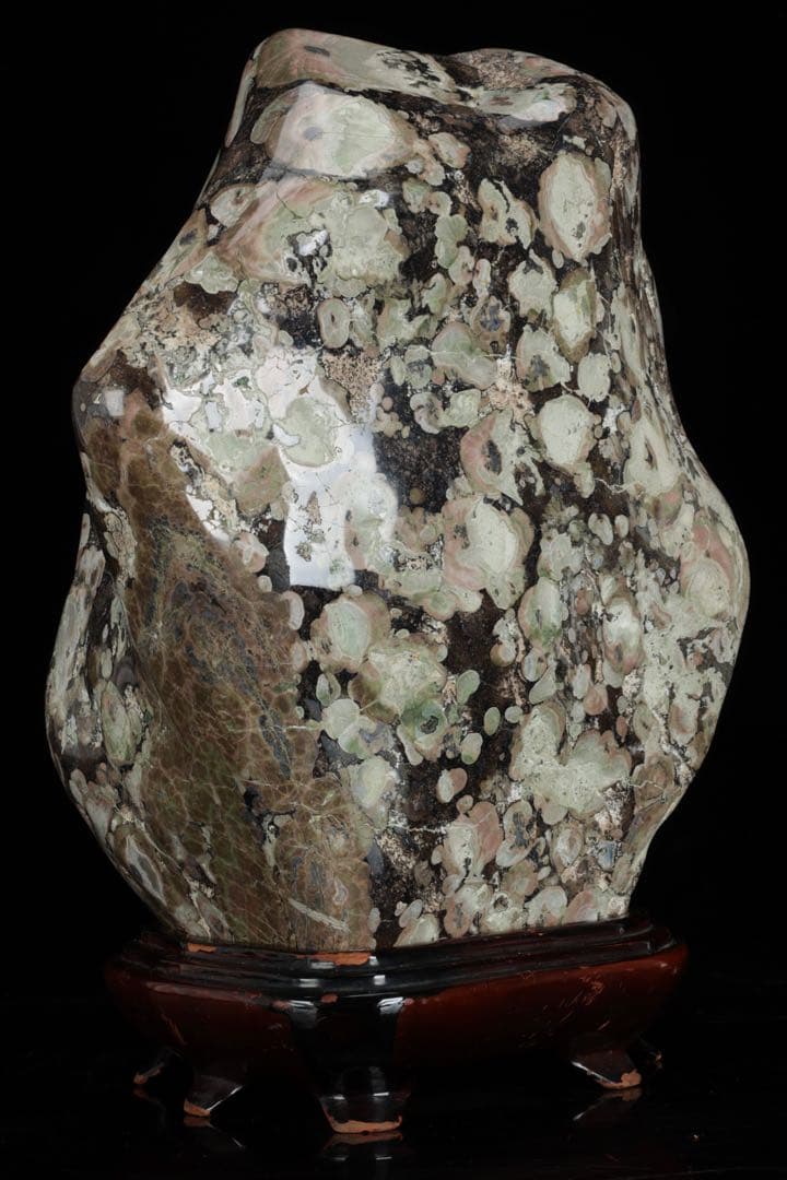 紅梅 梅花石 台付 12.1kg 鑑賞石 自然石 水石 原石 天然石 盆石 飾石