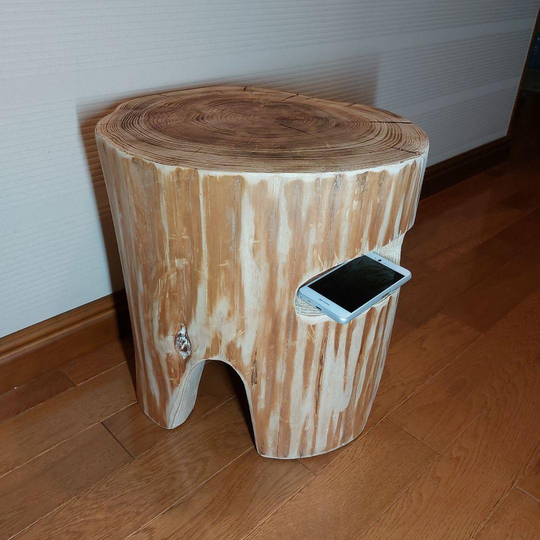 ★森の中で出会いそうな大きい丸太椅子