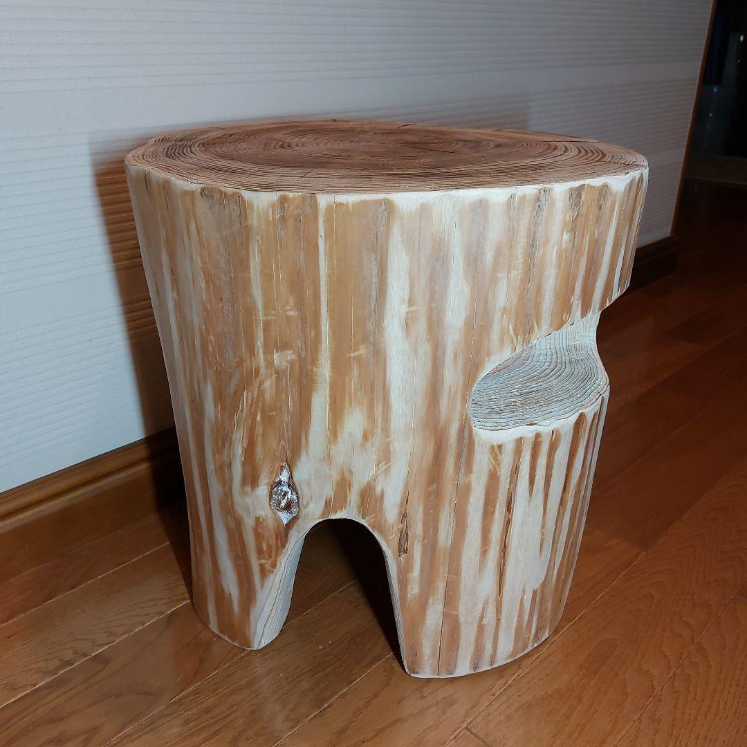 ★森の中で出会いそうな大きい丸太椅子