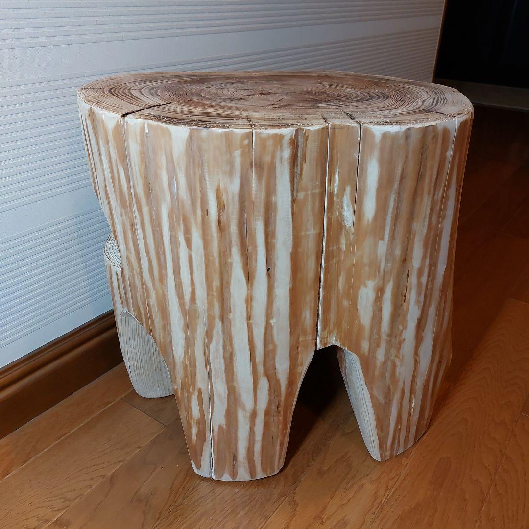 ★森の中で出会いそうな大きい丸太椅子