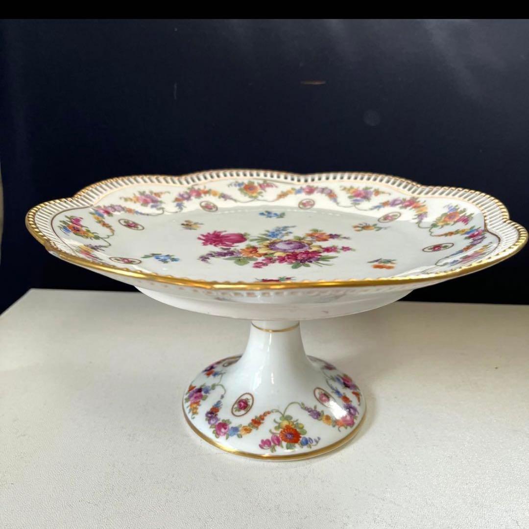 ドレスデンフラワー  シューマンババリア　コンポート　透かし　特大サイズ