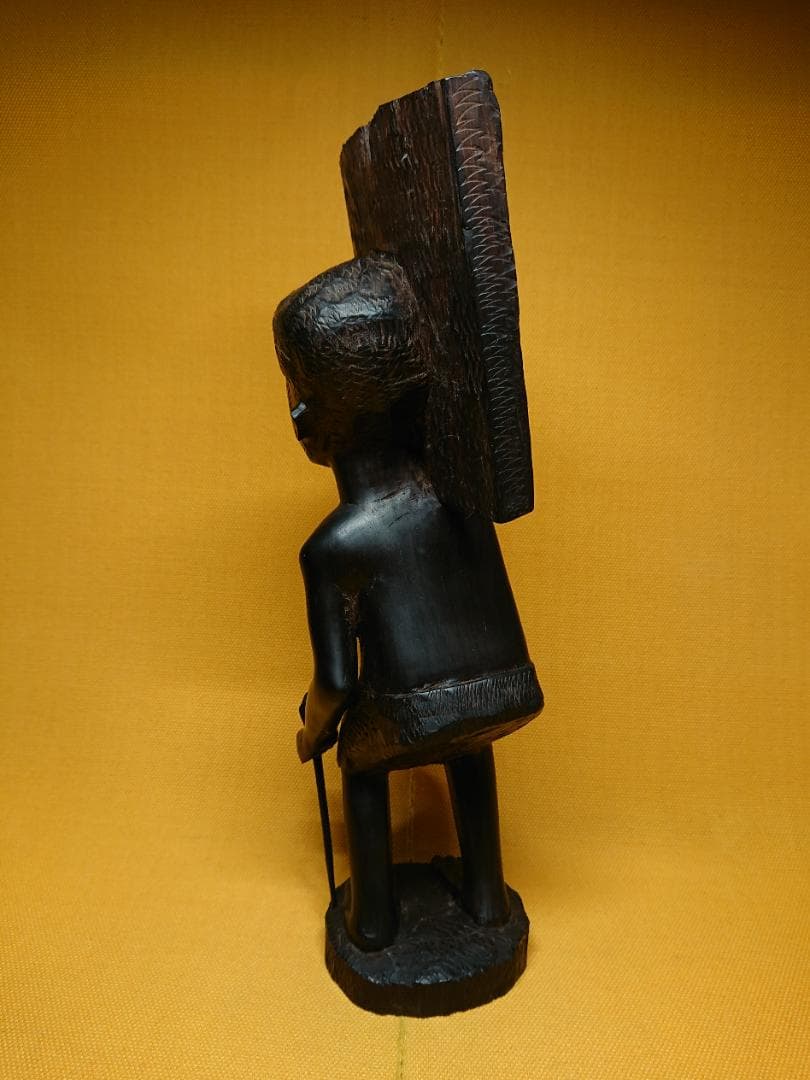 ビンテージ　人形　木彫　黒檀　置物　インテリア　工芸品　美術品　A2587