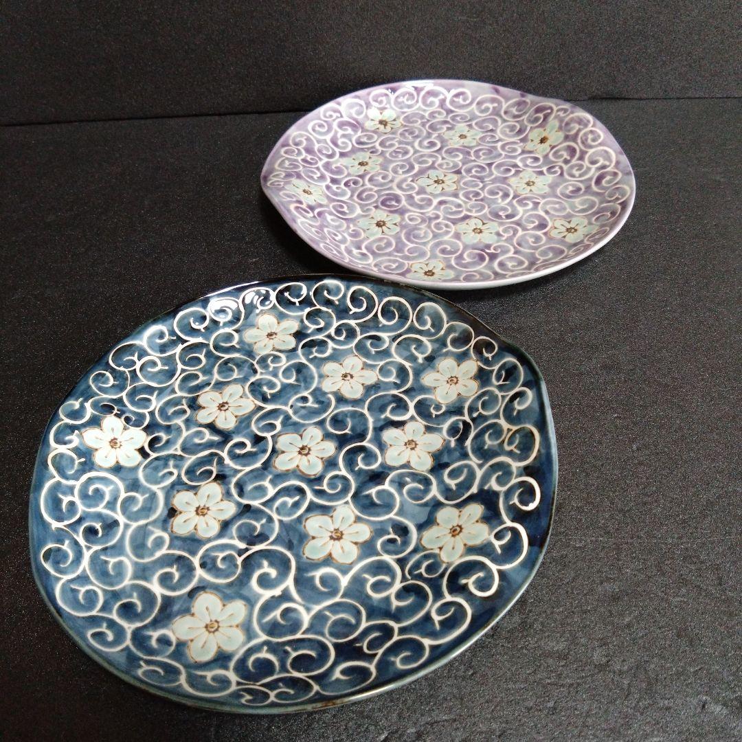 新品 波佐見焼 龍庵窯 捻りスクエアプレート2枚　お祝い　レストラン