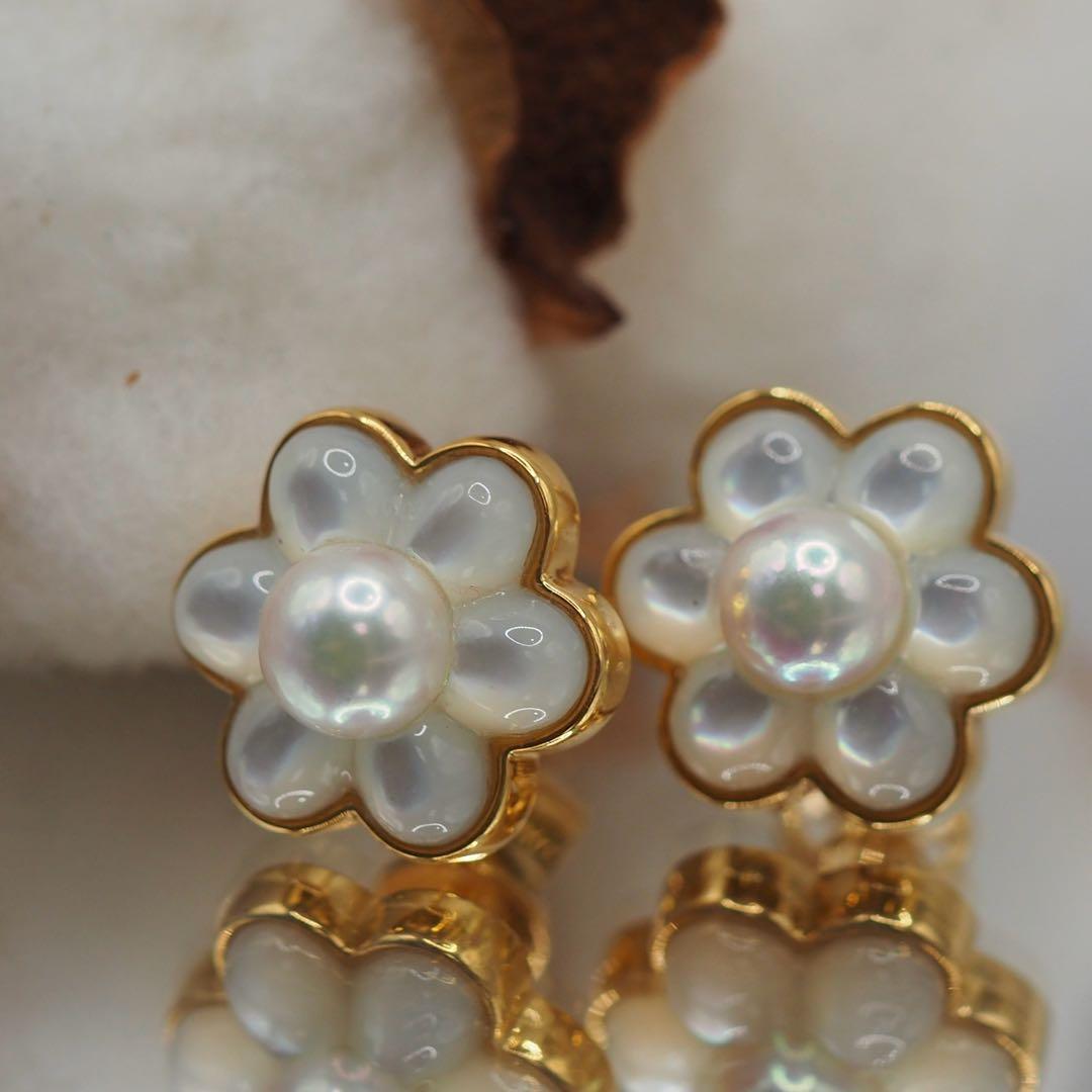 “激安 ”Ponte Vecchio 花形パールイヤリング