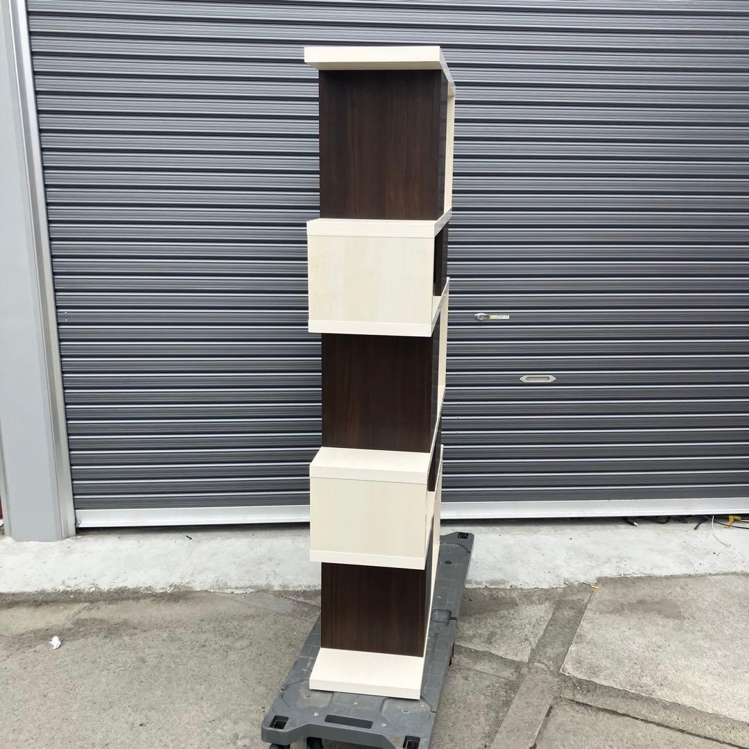 北欧レトロ 白井産業 5段 ジグザグラック 木製オープンラック 本棚 飾り棚