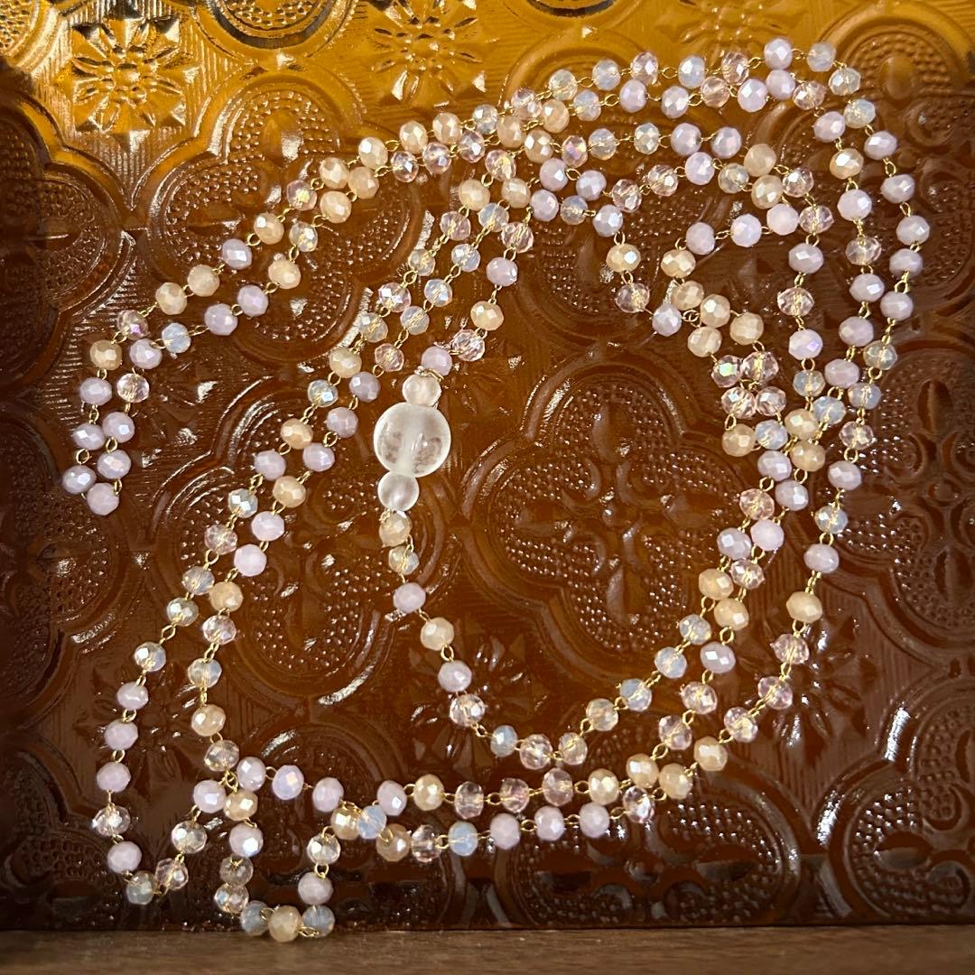 【長い1点もの】願いが叶うマントラ数珠天然石1連2連ネックレスブレスレット