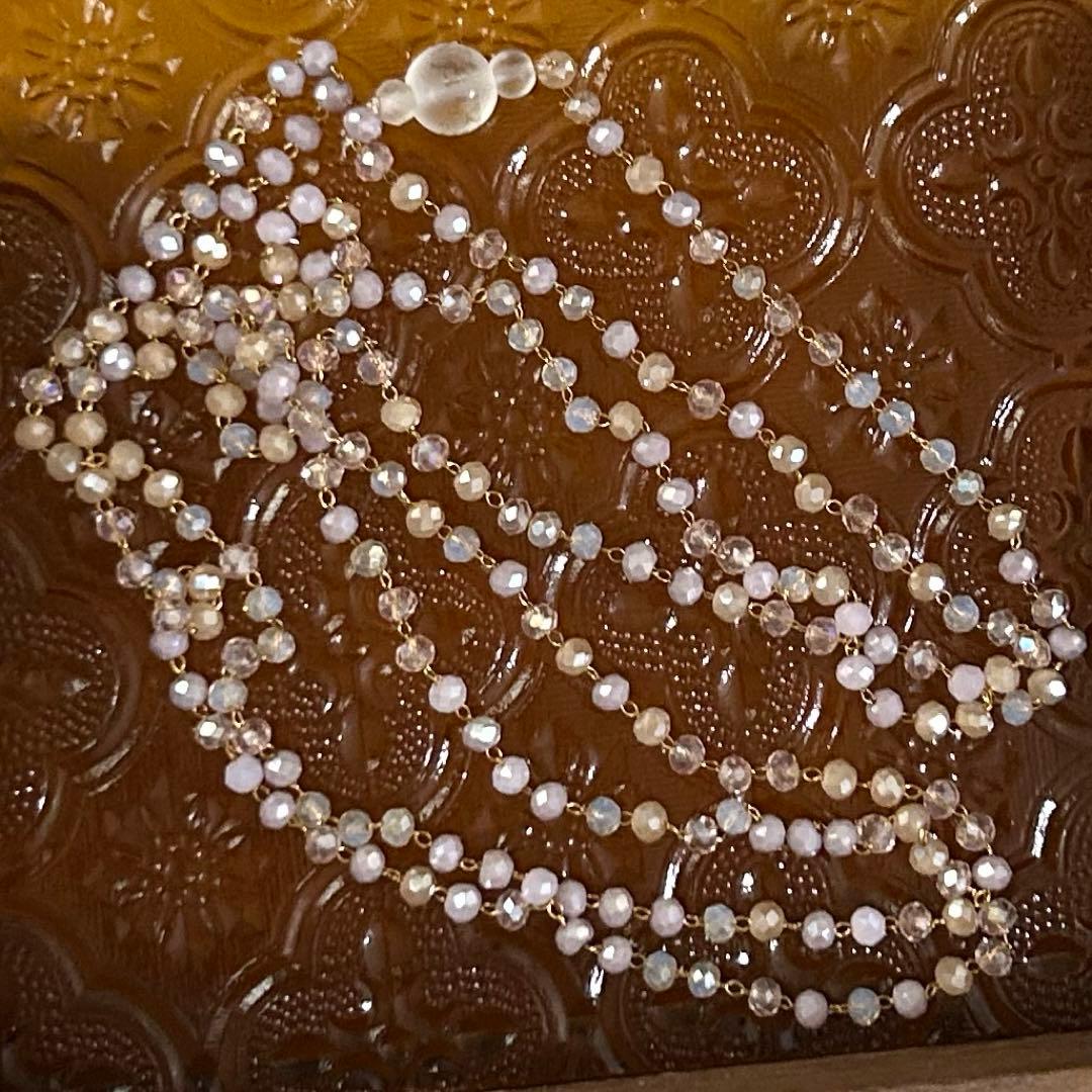 【長い1点もの】願いが叶うマントラ数珠天然石1連2連ネックレスブレスレット