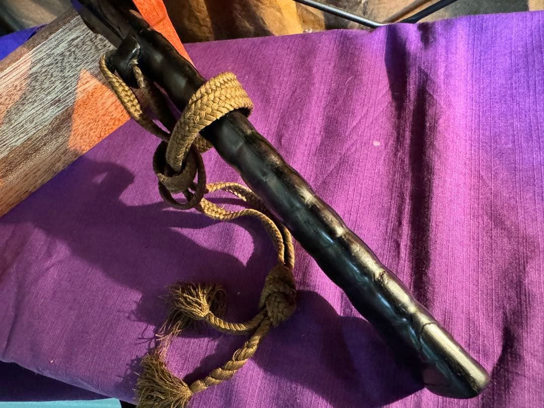 江戸時代 茶刀 茶室刀 本黒檀製 合口拵（茶席刀武家茶道短刀脇差木刀