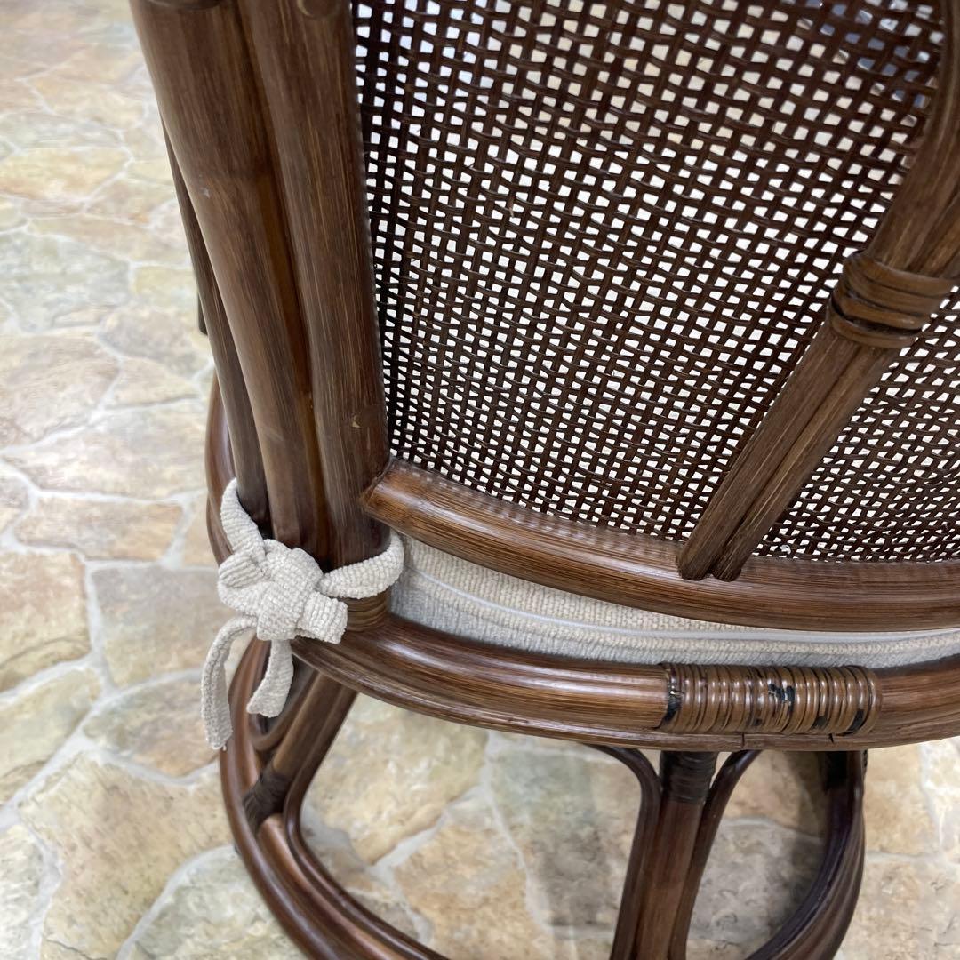 回転椅子 籐 ラタン 360度 アームチェア ニトリ リラックスチェア