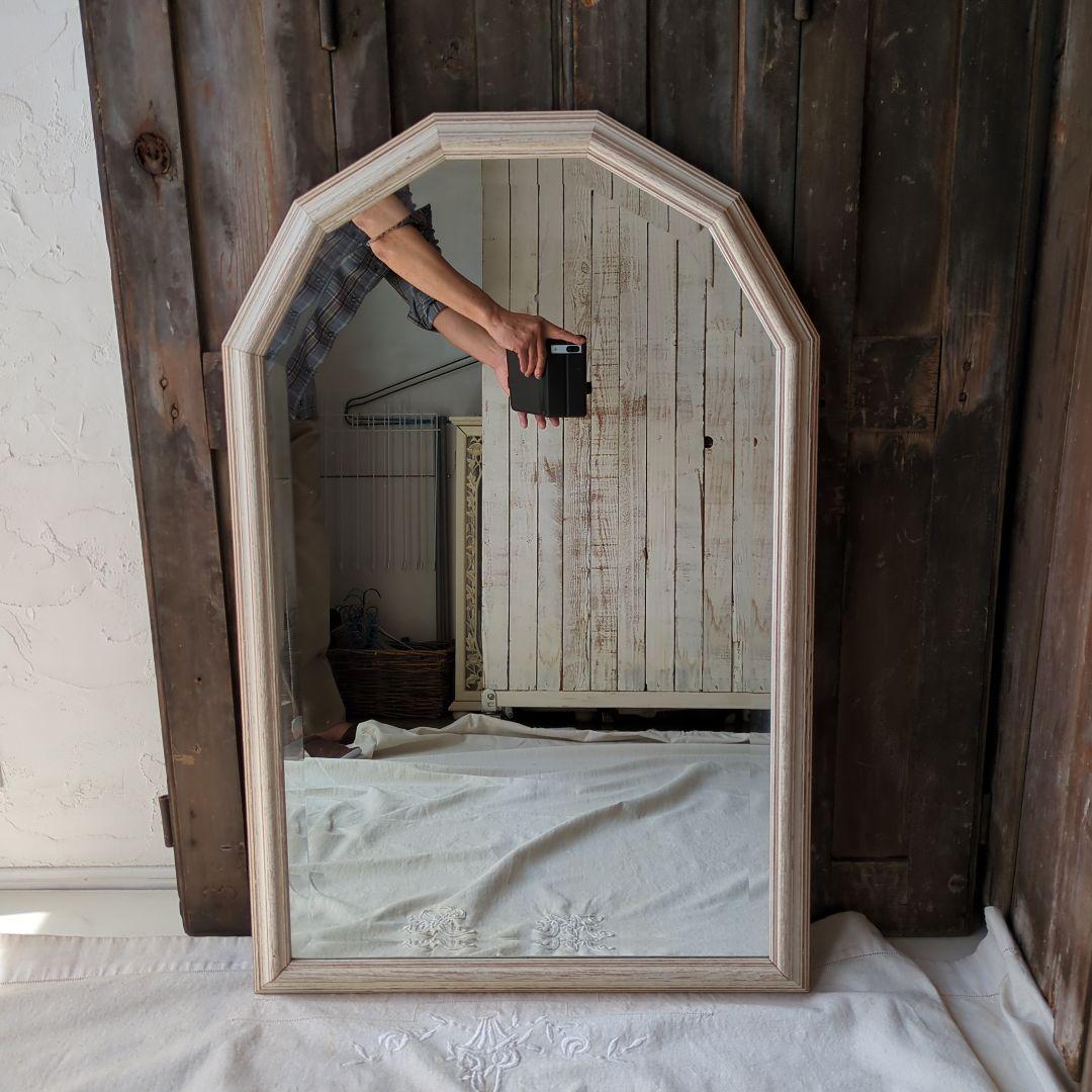 ウォールミラー フレンチシック 88㎝ 木製