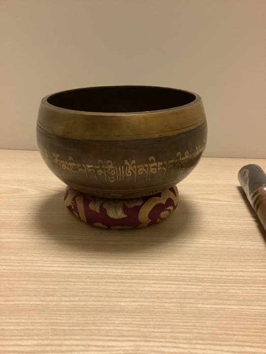 《 チベット密教　新品 》 シンギングボウル　梵字　六字真言　3点セット　u17