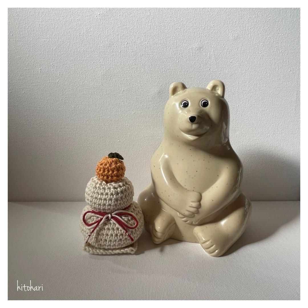 しろくま貯金箱 お正月 鏡もち サイズ比較