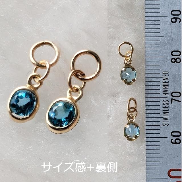 K14GF　ブルートパーズ　ピアスチャーム　BC　トパーズ