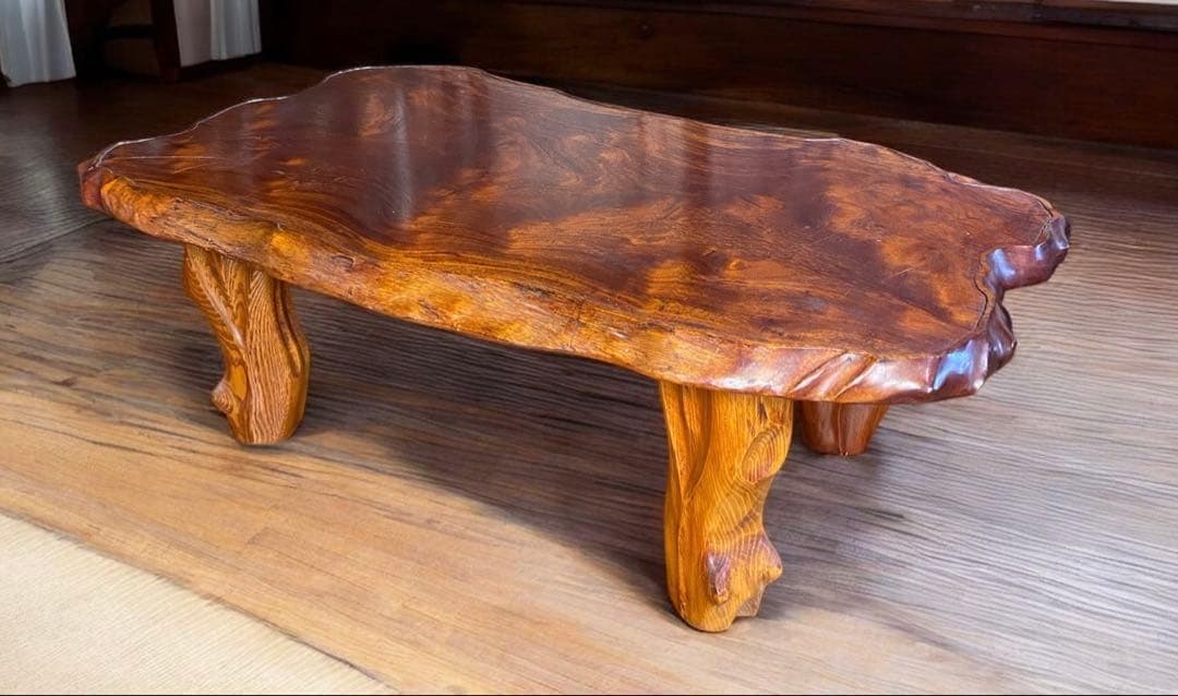 木下家具ローズマリーシリーズ★一枚板 無垢テーブル　高級ローテーブル　座卓