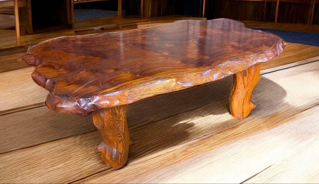 木下家具ローズマリーシリーズ★一枚板 無垢テーブル　高級ローテーブル　座卓