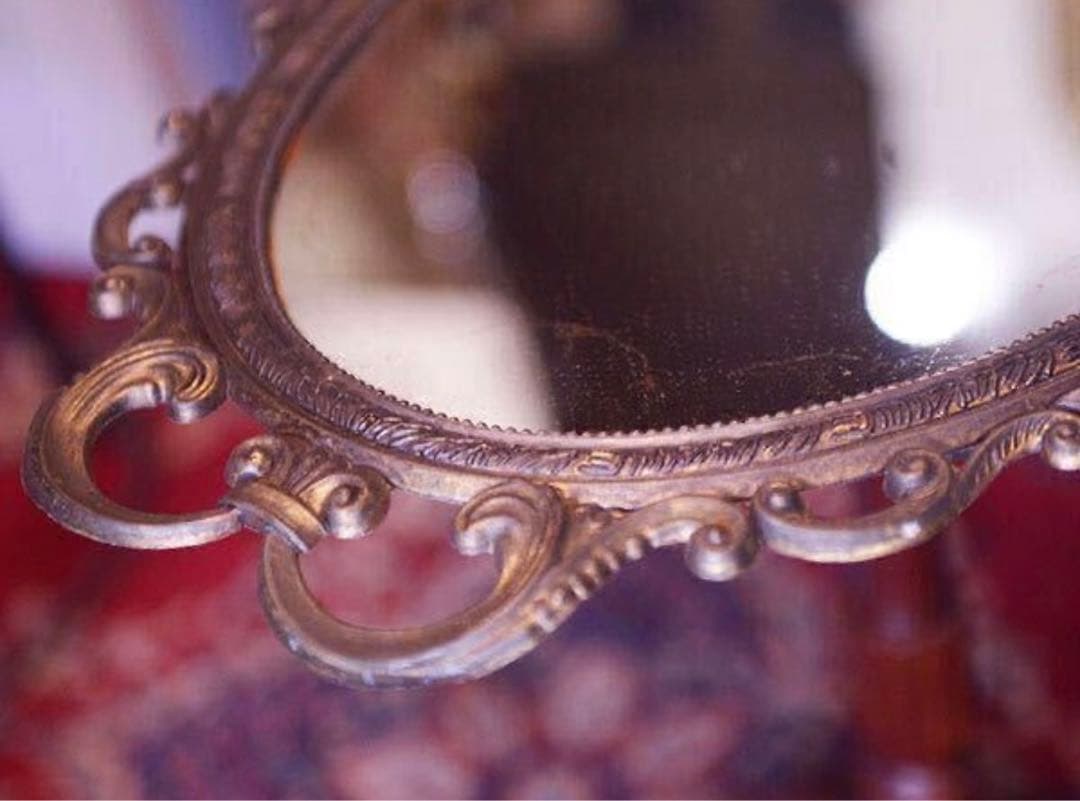 【超豪華】イタリア製 アンティーク ウォール ミラー オーバル型 鏡