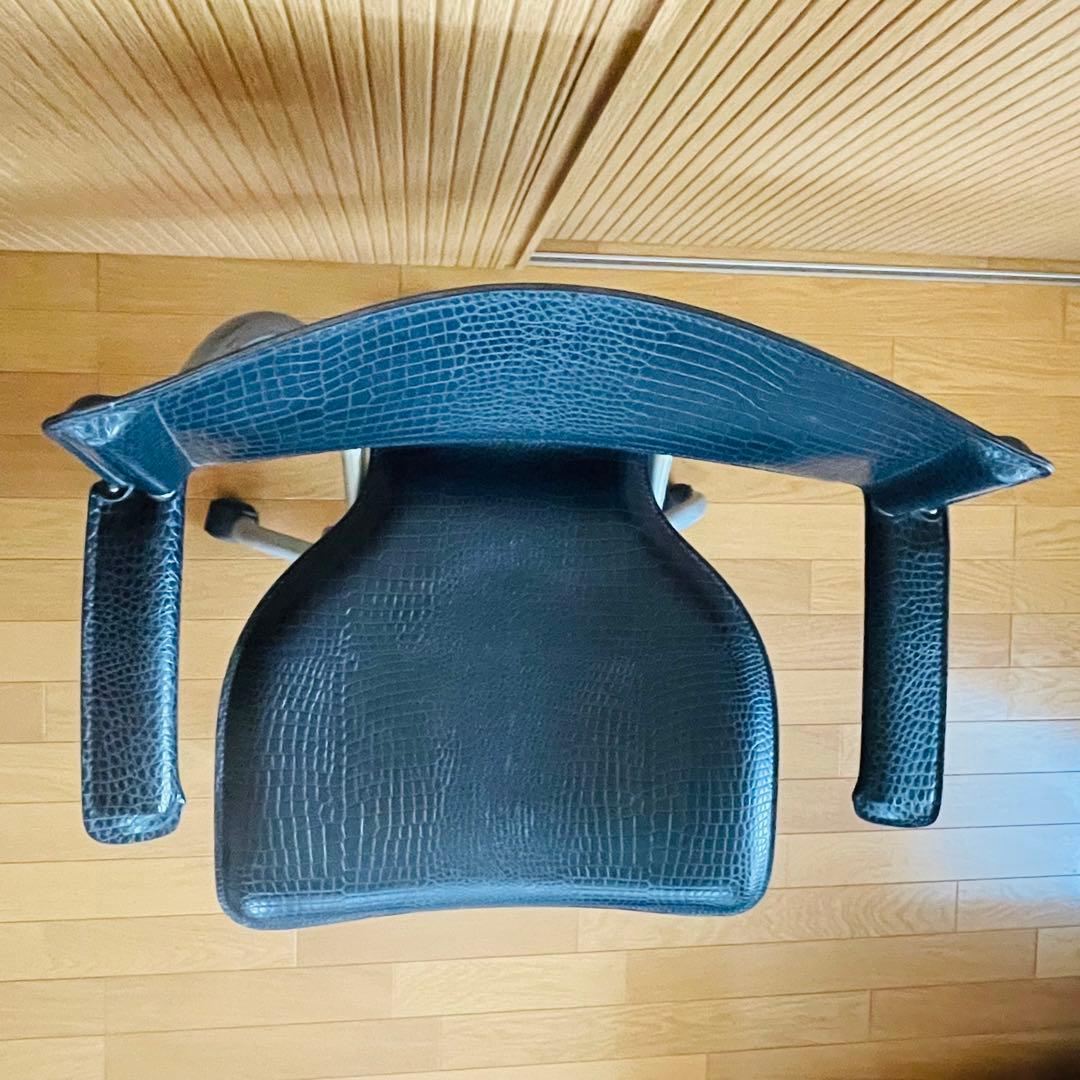 廃盤品・希少】カリモク 合成皮革張デスクチェアー ニュークロコ