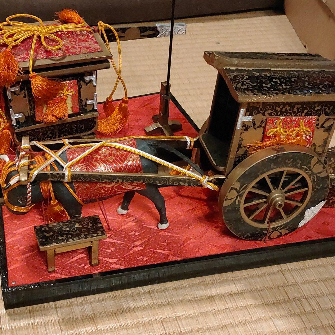◇駕籠(かご)/御所車(牛車)セット◇ひな飾り/雛道具/ひな人形◇昭和