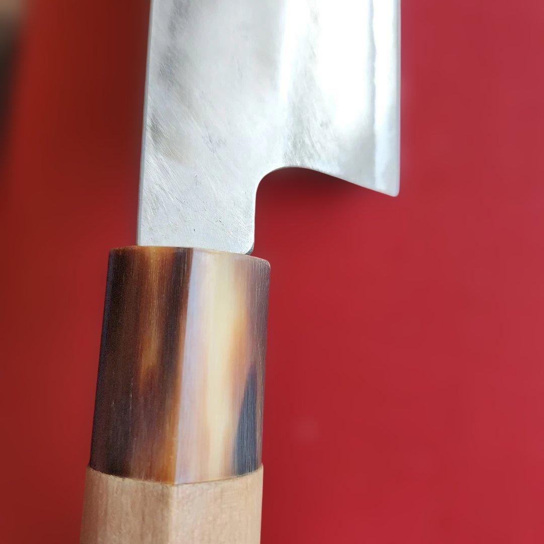 平刃 菜切り包丁 　【極上登録　卍正忠請合　本鍛錬】　木製カバー付き