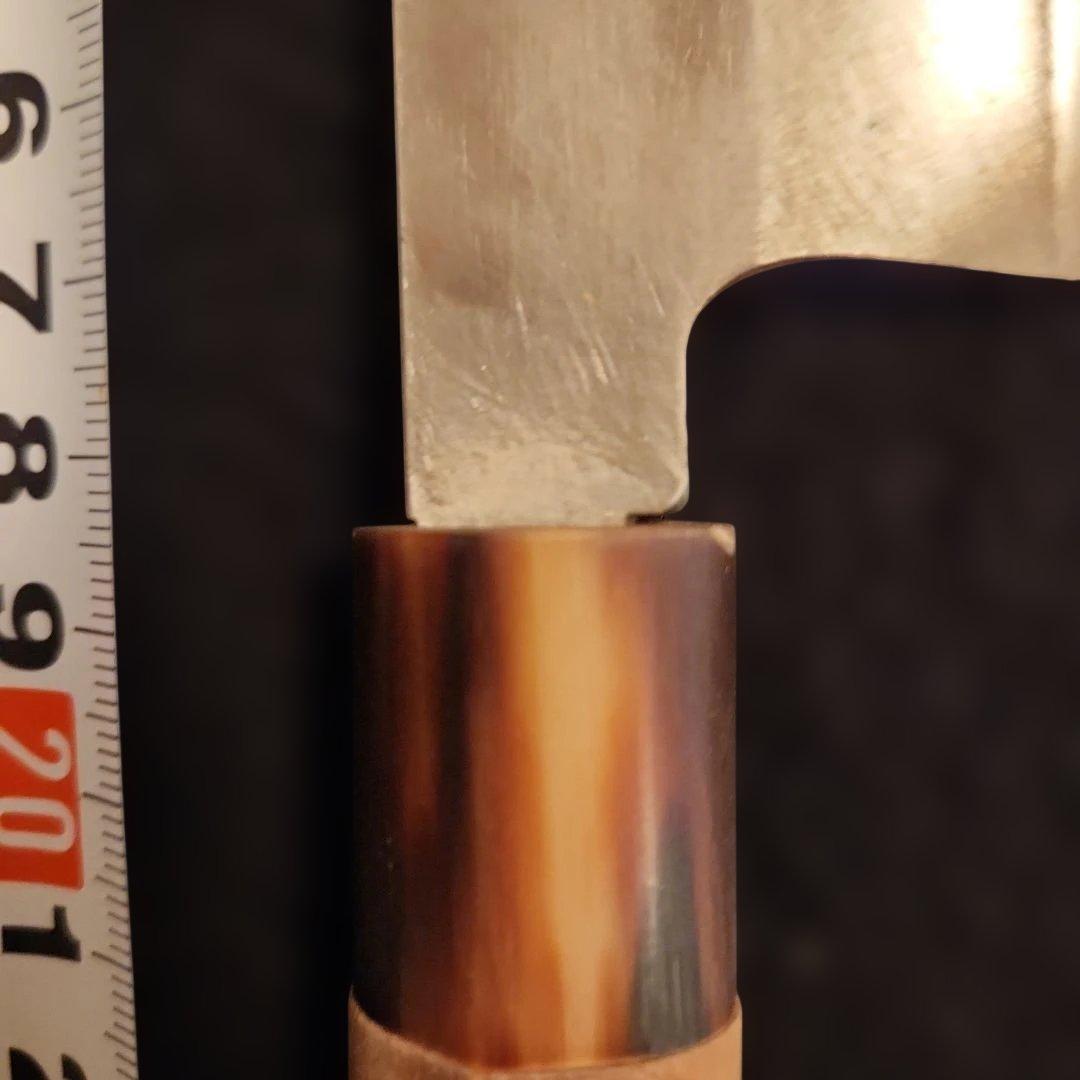 平刃 菜切り包丁 　【極上登録　卍正忠請合　本鍛錬】　木製カバー付き