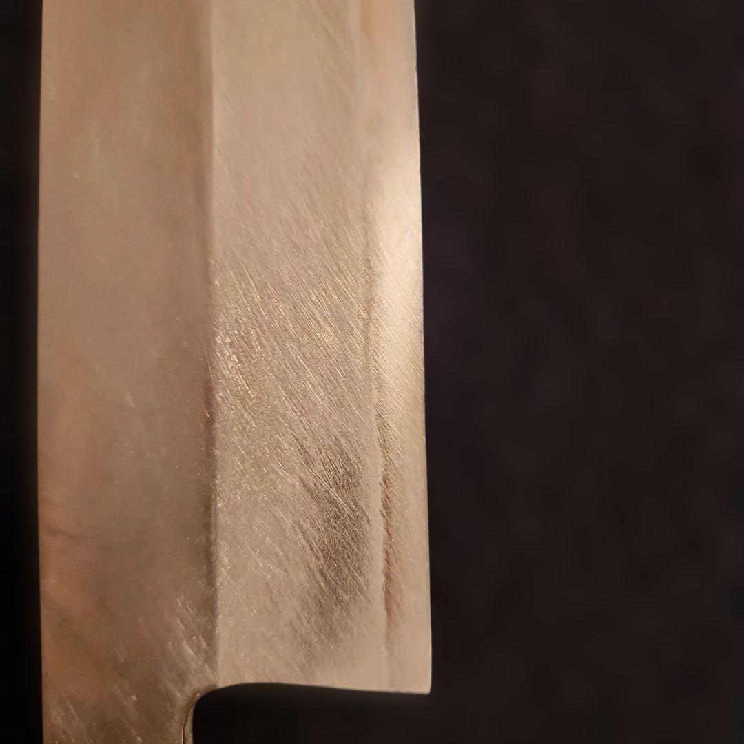 平刃 菜切り包丁 　【極上登録　卍正忠請合　本鍛錬】　木製カバー付き