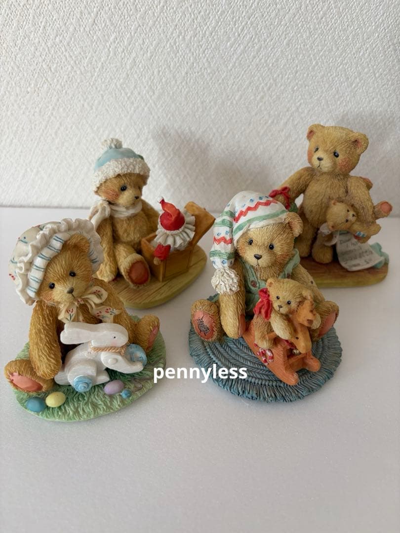 Cherished Teddies チェリッシュドテディ陶器クマの置物4体セット