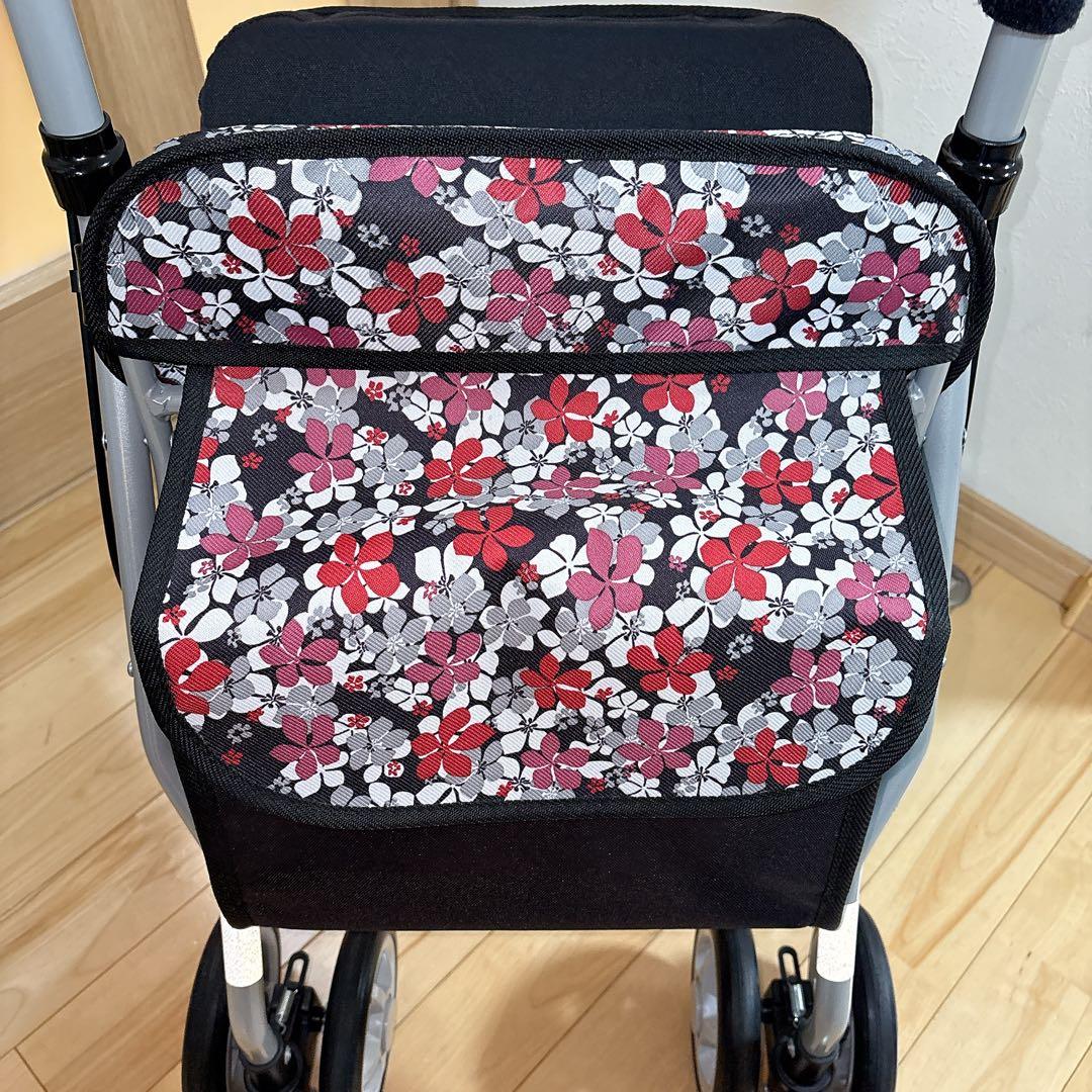 極美品 島製作所 シンフォニーSP 花柄 歩行器 シルバーカー 手押し車