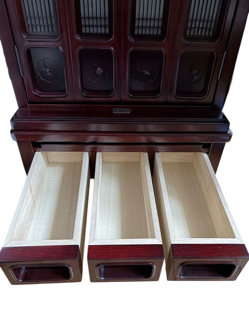 【特大セール中！】唐木仏壇・紫檀調 16号 本体+仏具セット