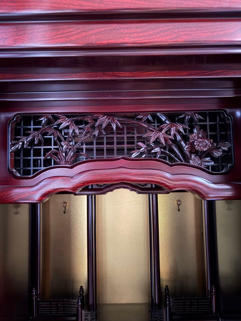 【特大セール中！】唐木仏壇・紫檀調 16号 本体+仏具セット