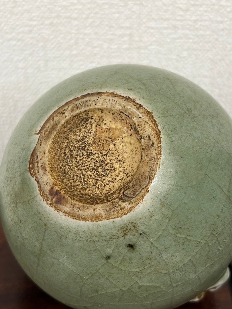 中国明時代 龍泉窯青磁水盂 文房具 胴直径約9.5㎝ BL2-4 - メルカリ
