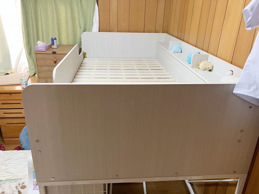 ニトリ　木製ロフトベッド ホワイト 収納付き