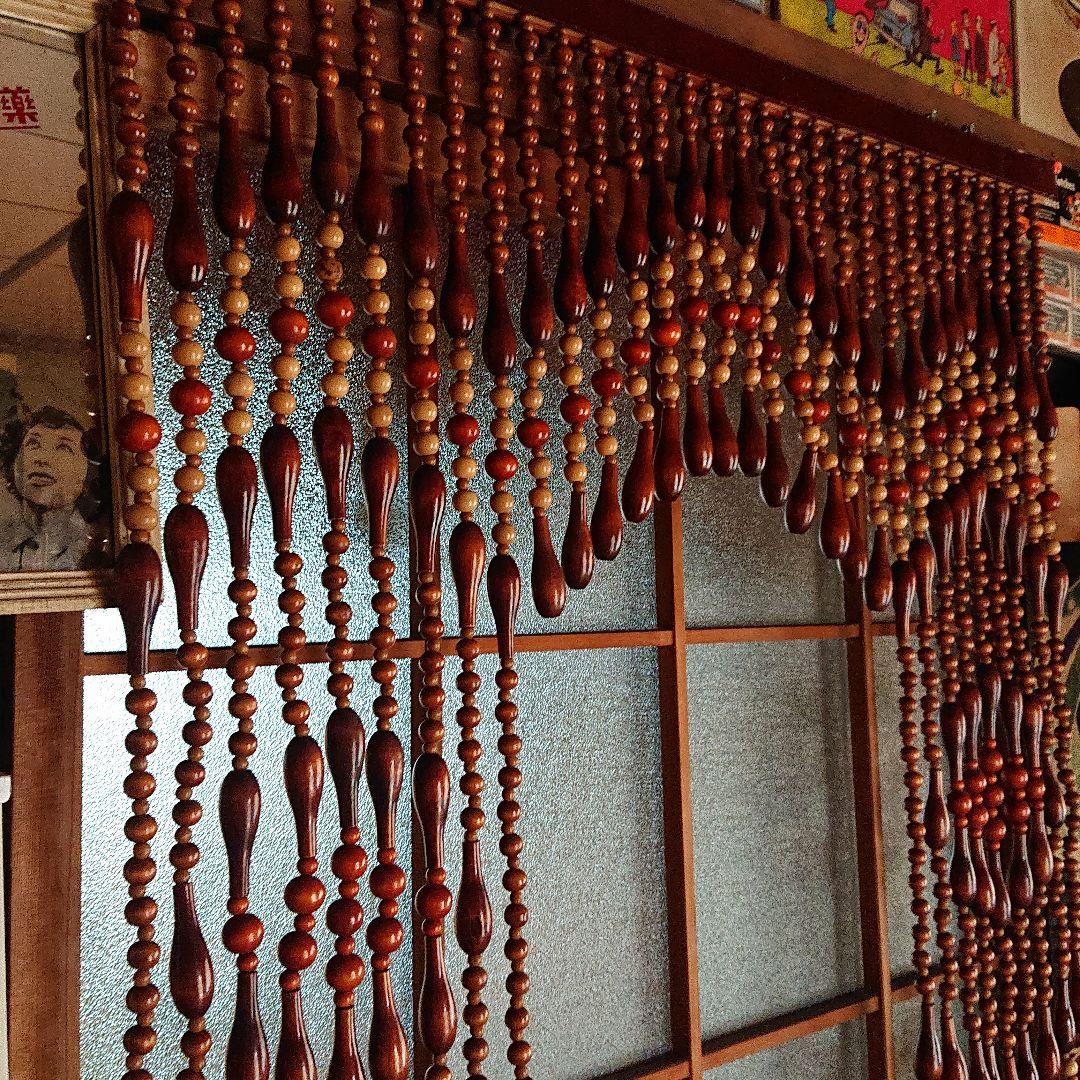 昭和レトロ 珠暖簾 のれん 珠すだれ アーチ型 - メルカリ